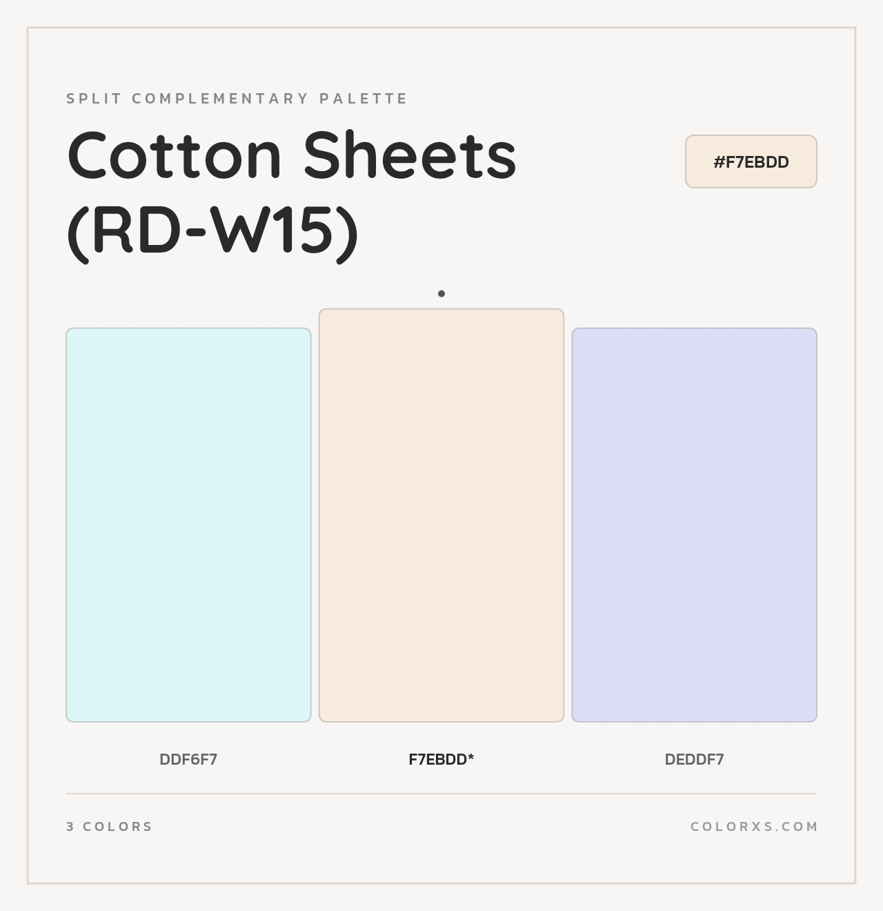 Cotton Sheets (RD-W15) - Split-Complementary Color Palette