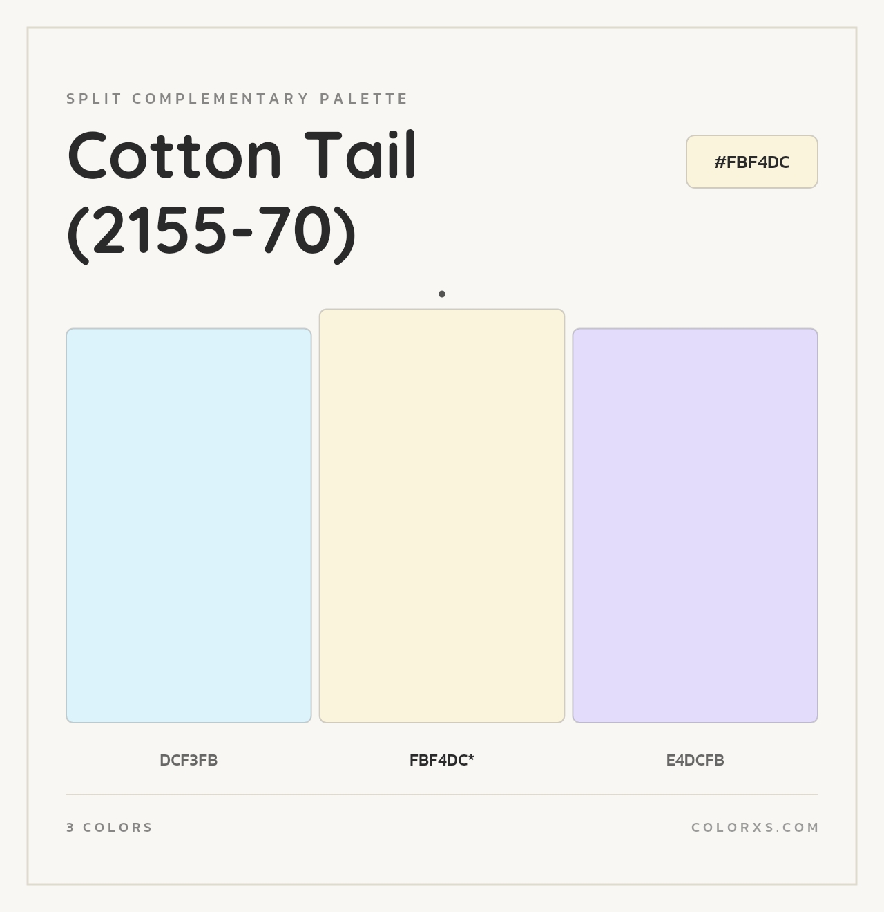 Cotton Tail (2155-70) - Split-Complementary Color Palette
