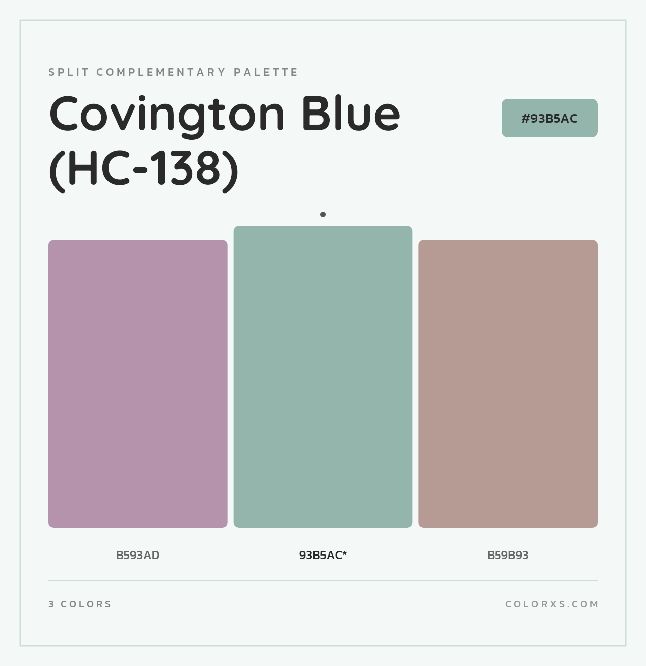 Covington Blue (HC-138) - Split-Complementary Color Palette