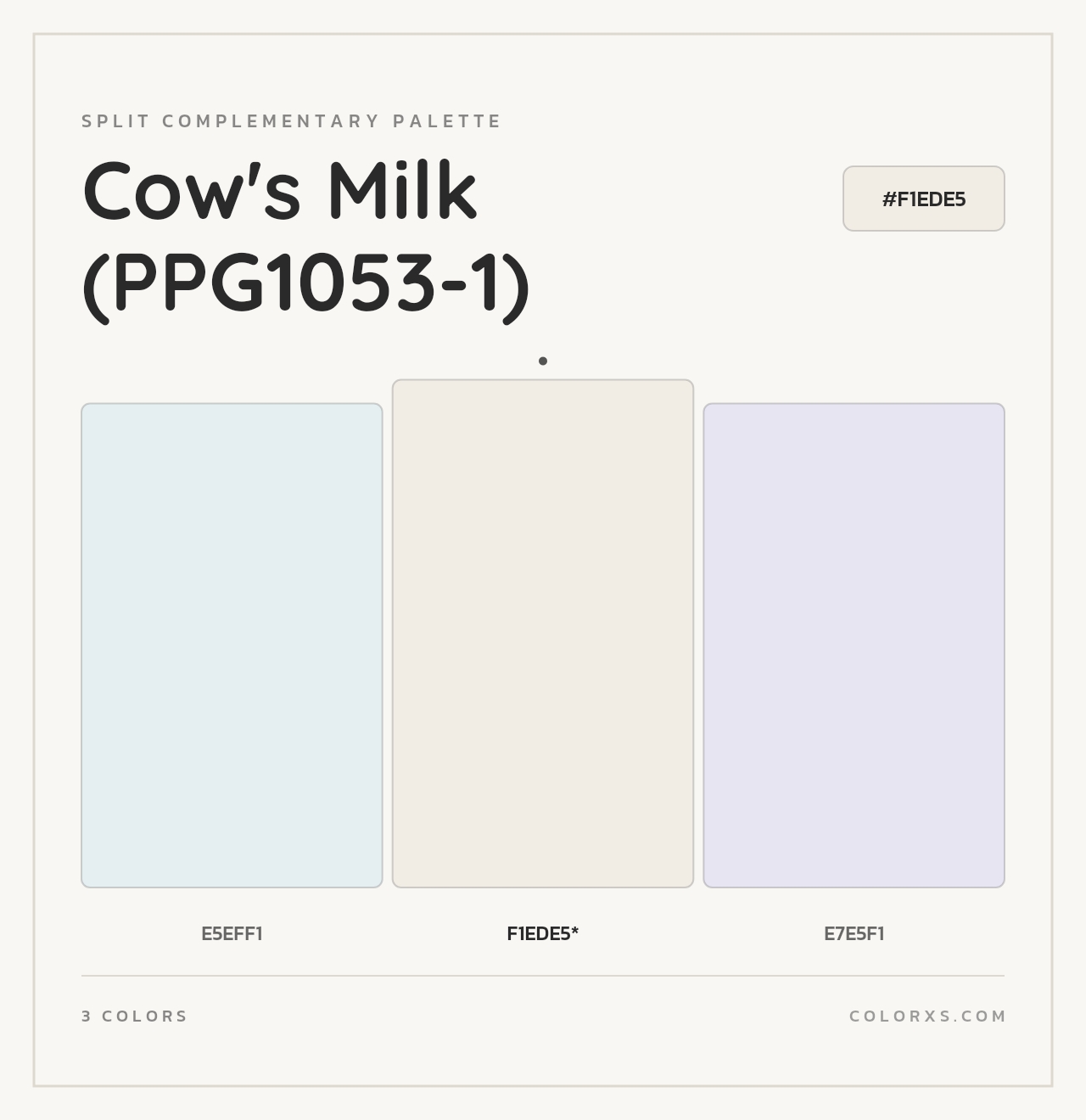 Cow's Milk (PPG1053-1) - Split-Complementary Color Palette