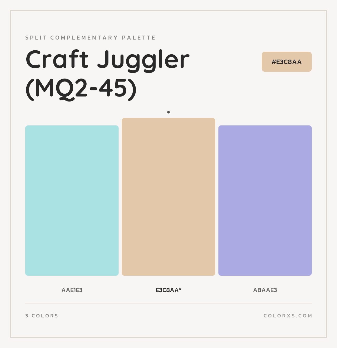 Craft Juggler (MQ2-45) - Split-Complementary Color Palette