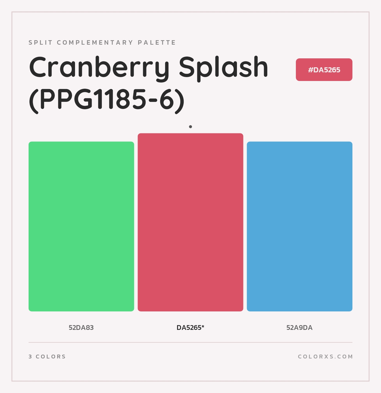 Cranberry Splash (PPG1185-6) - Split-Complementary Color Palette