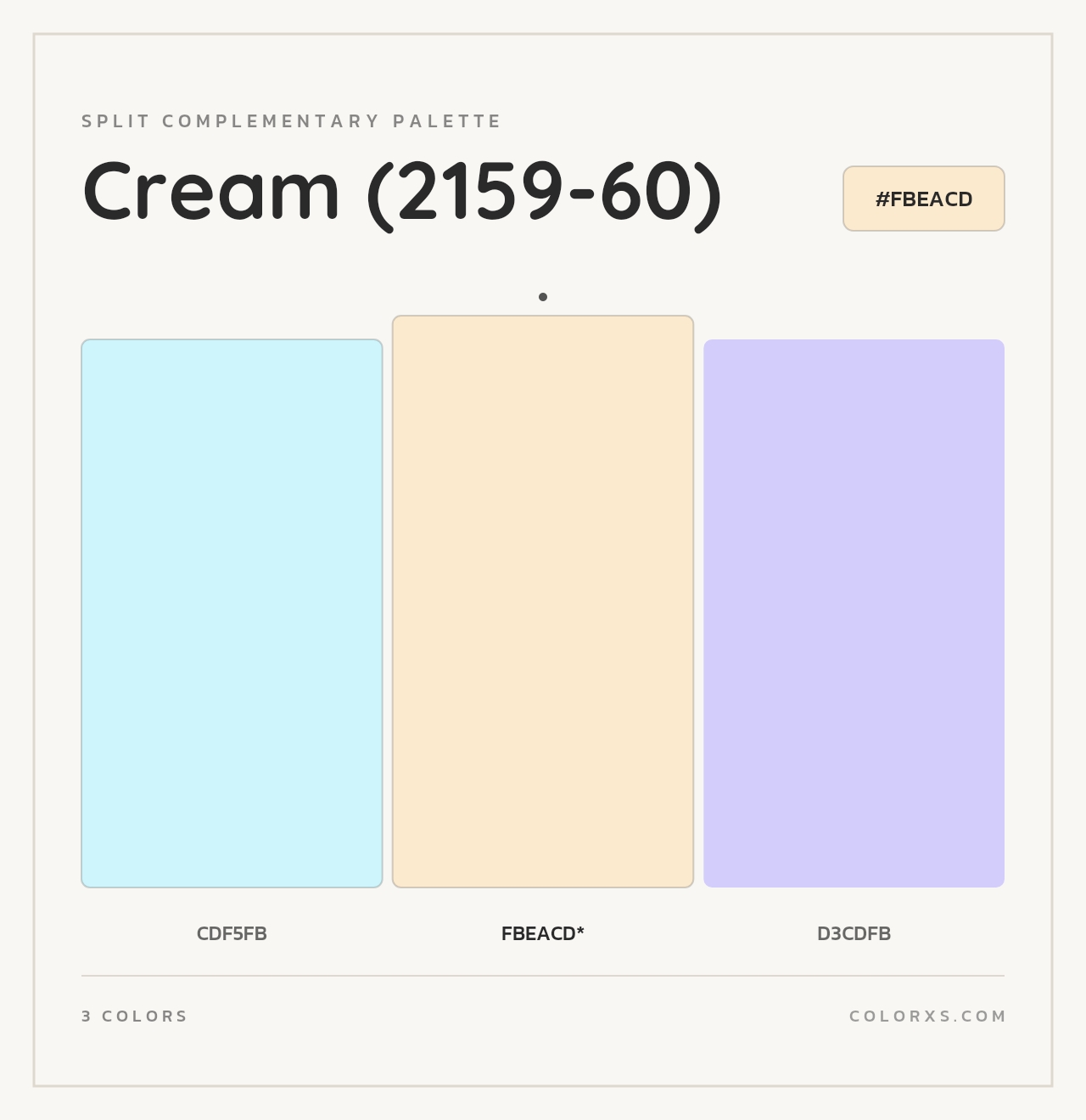 Cream (2159-60) - Split-Complementary Color Palette