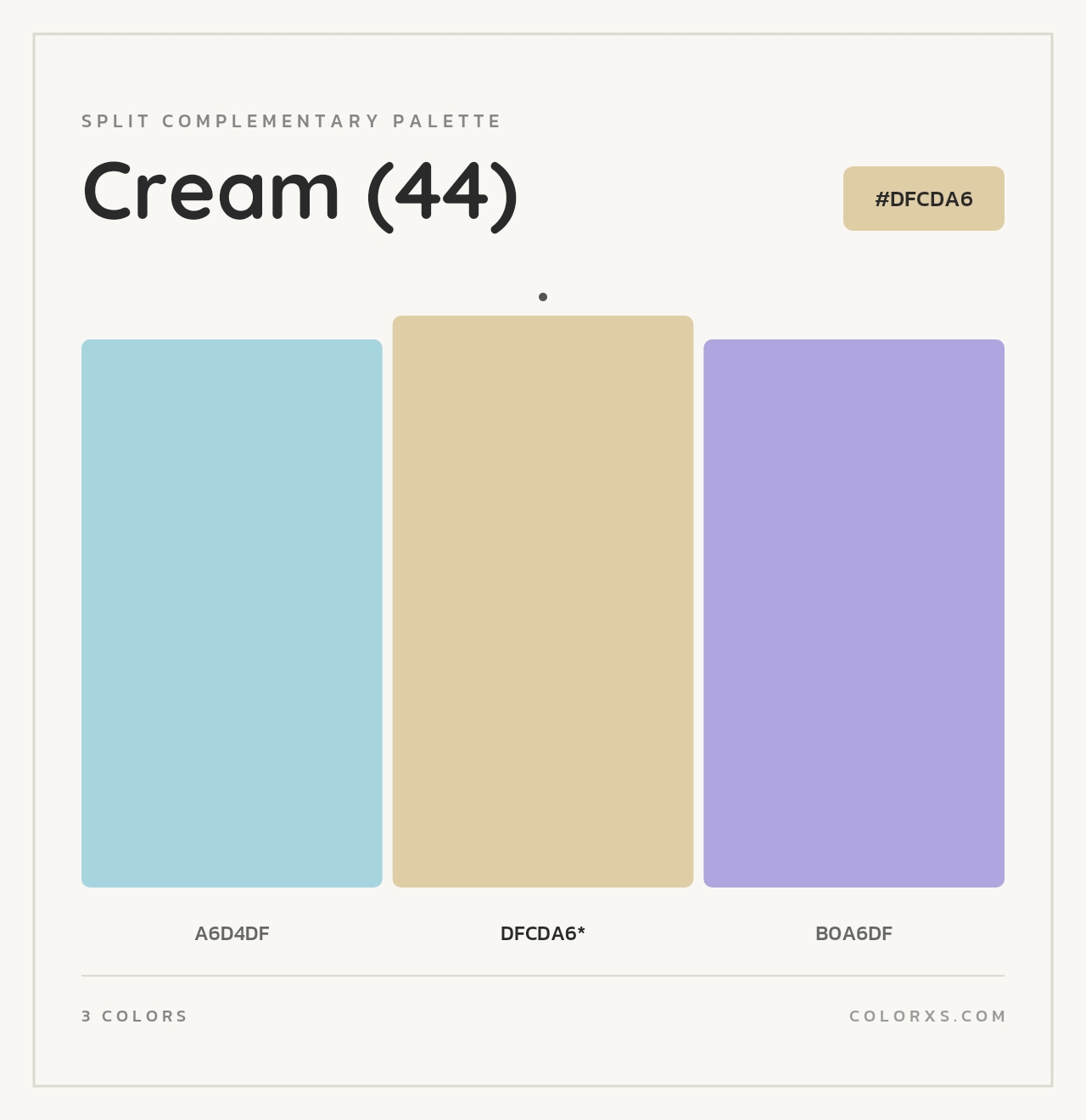 Cream (44) - Split-Complementary Color Palette