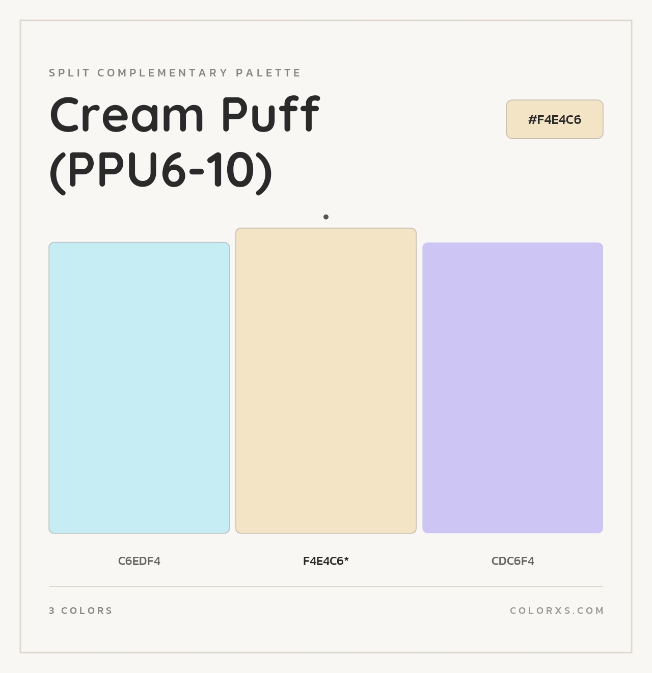 Cream Puff (PPU6-10) - Split-Complementary Color Palette
