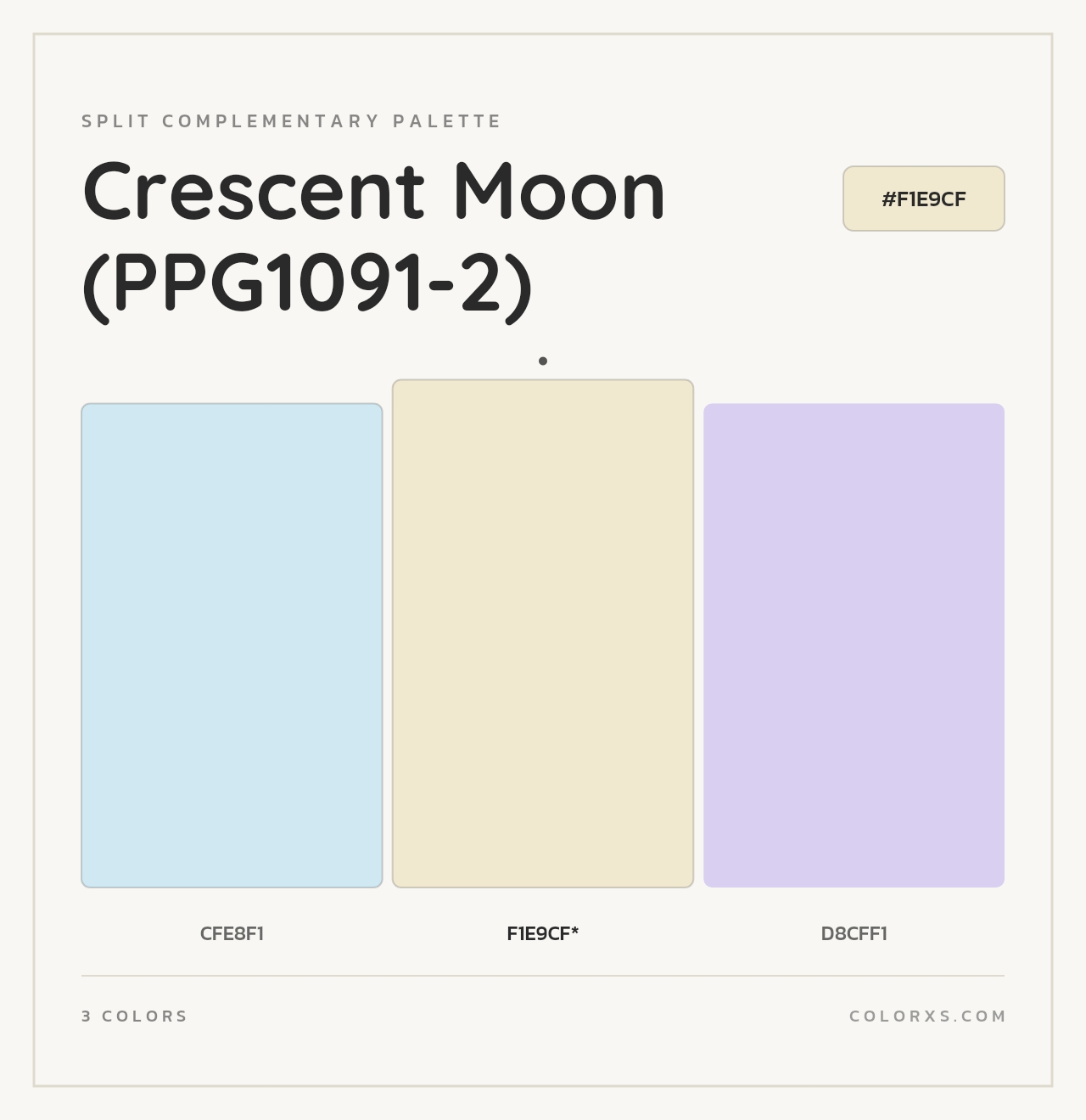 Crescent Moon (PPG1091-2) - Split-Complementary Color Palette