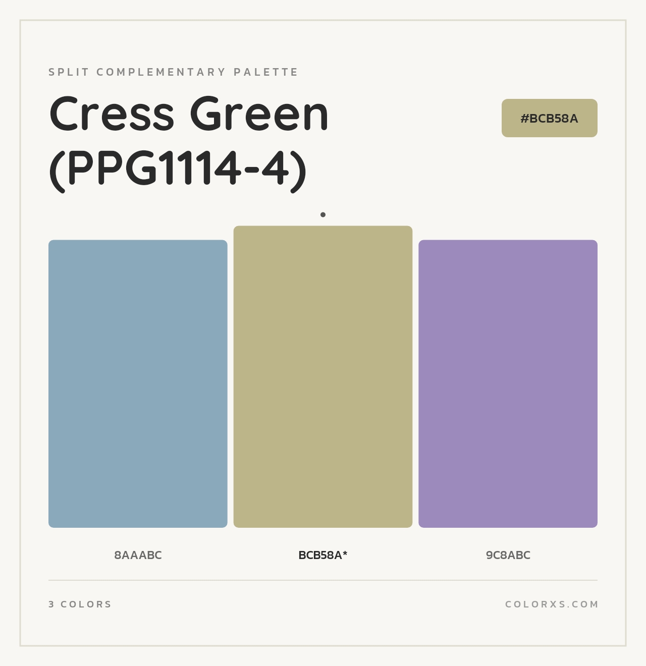 Cress Green (PPG1114-4) - Split-Complementary Color Palette