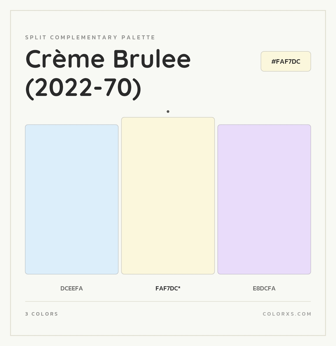 Crème Brulee (2022-70) - Split-Complementary Color Palette