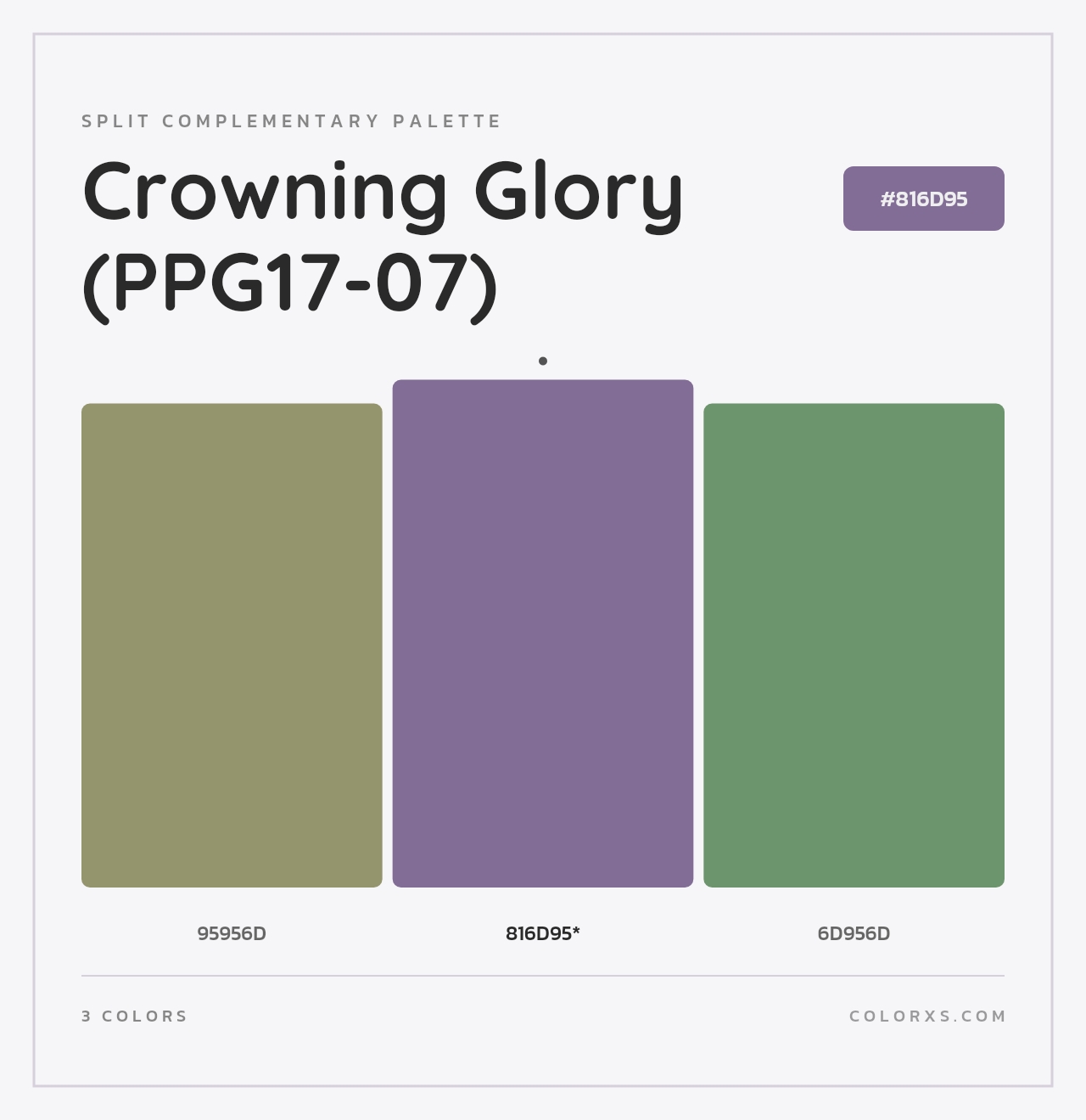 Crowning Glory (PPG17-07) - Split-Complementary Color Palette