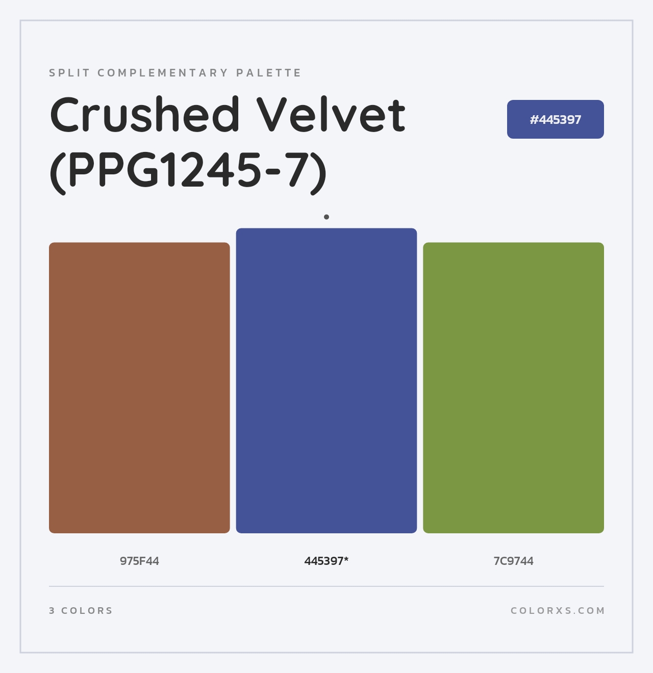 Crushed Velvet (PPG1245-7) - Split-Complementary Color Palette