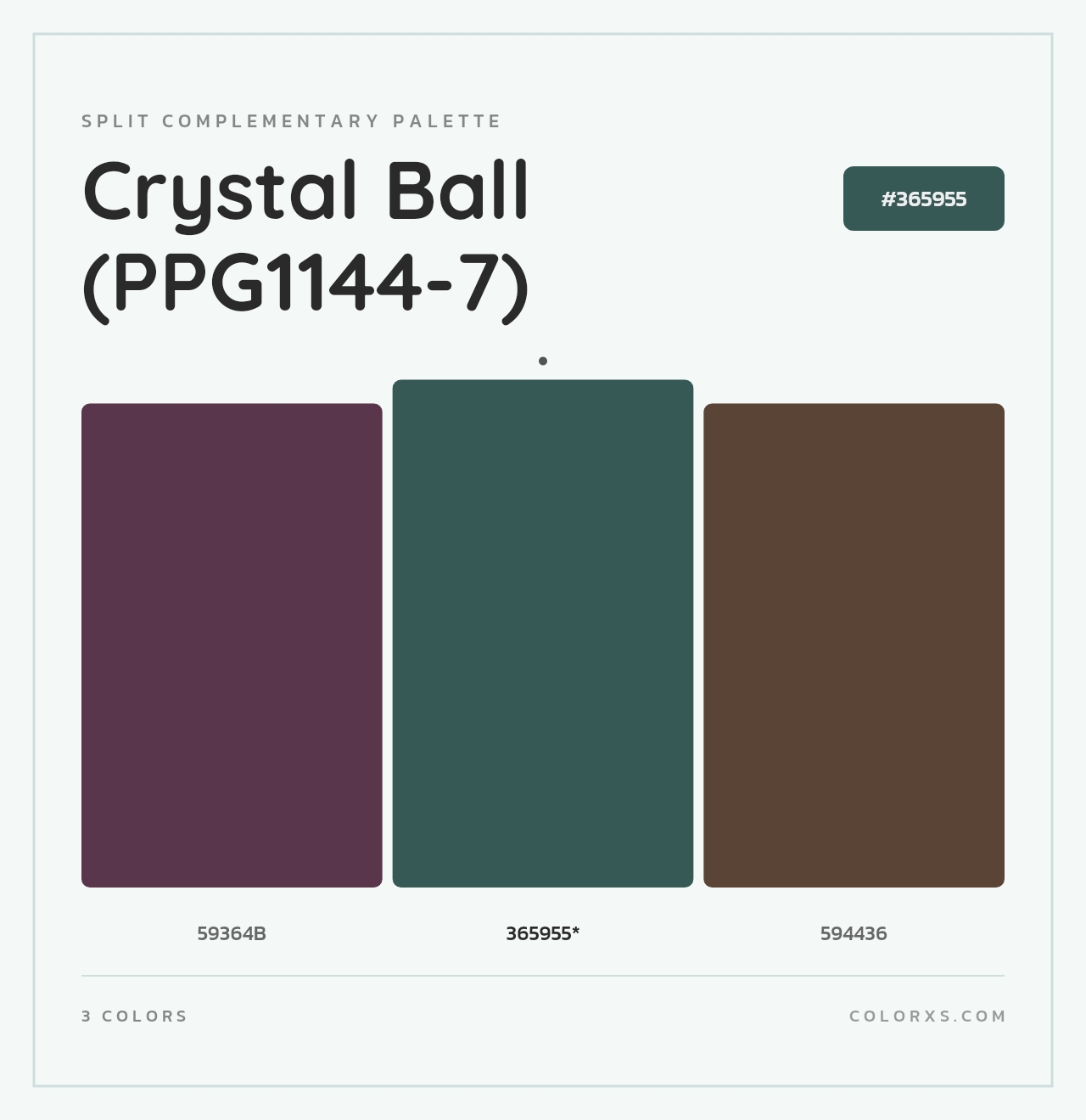 Crystal Ball (PPG1144-7) - Split-Complementary Color Palette