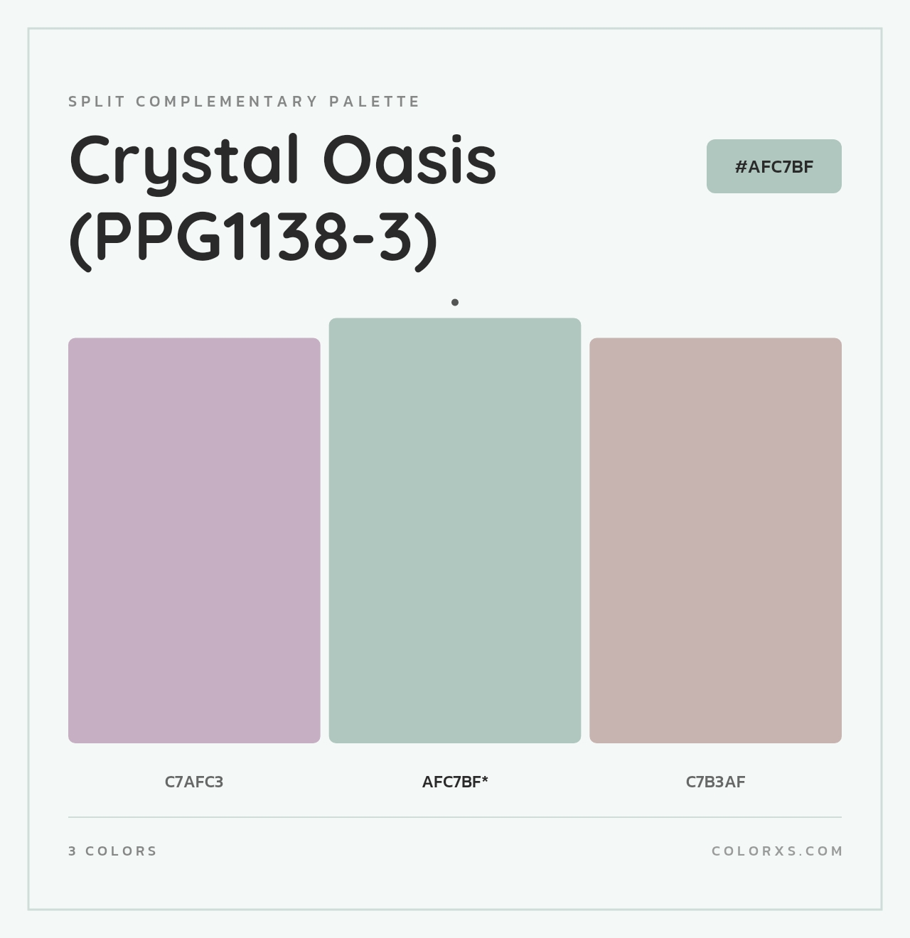 Crystal Oasis (PPG1138-3) - Split-Complementary Color Palette