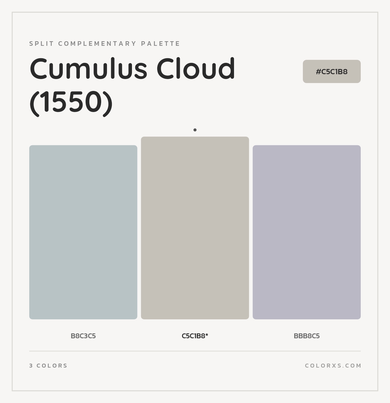 Cumulus Cloud (1550) - Split-Complementary Color Palette