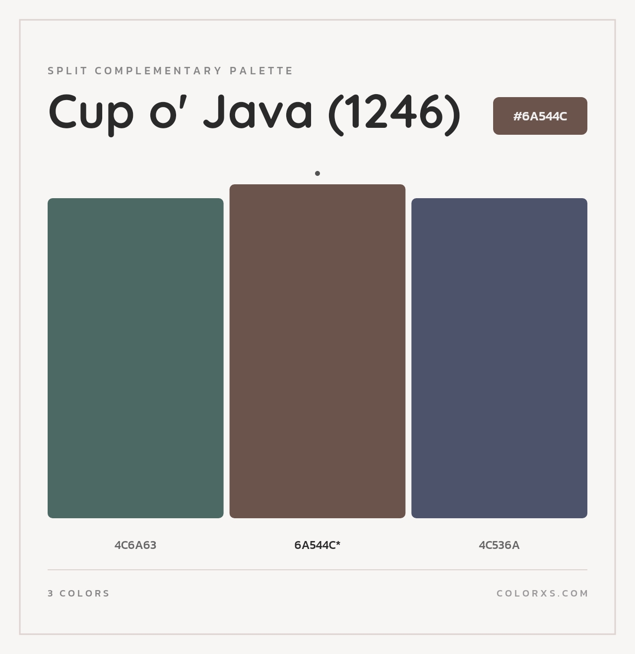 Cup o' Java (1246) - Split-Complementary Color Palette