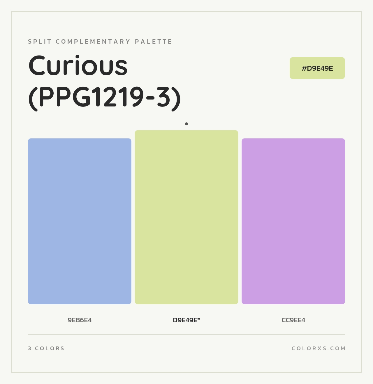 Curious (PPG1219-3) - Split-Complementary Color Palette
