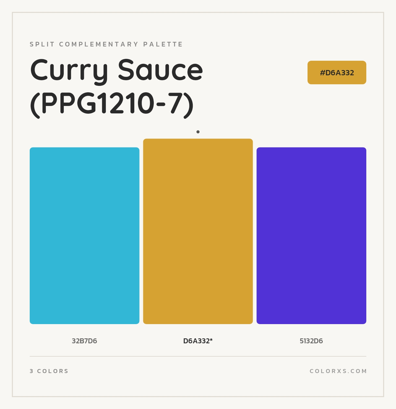 Curry Sauce (PPG1210-7) - Split-Complementary Color Palette