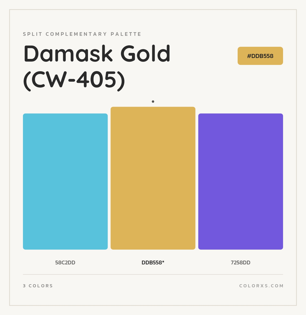 Damask Gold (CW-405) - Split-Complementary Color Palette
