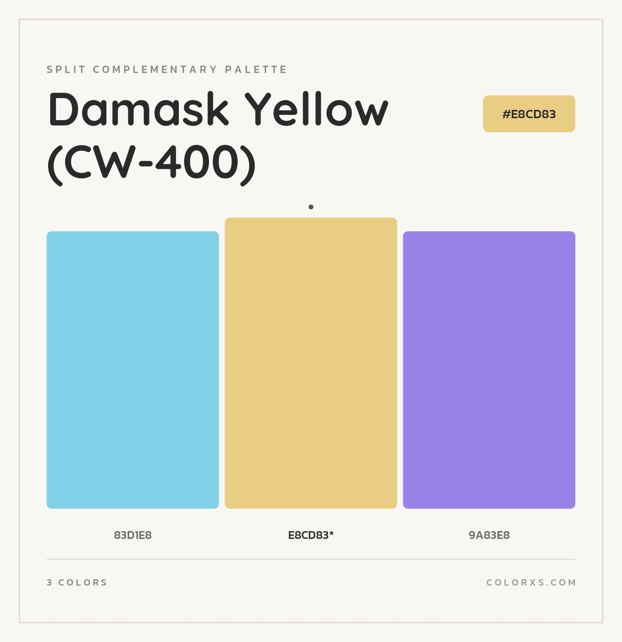 Damask Yellow (CW-400) - Split-Complementary Color Palette