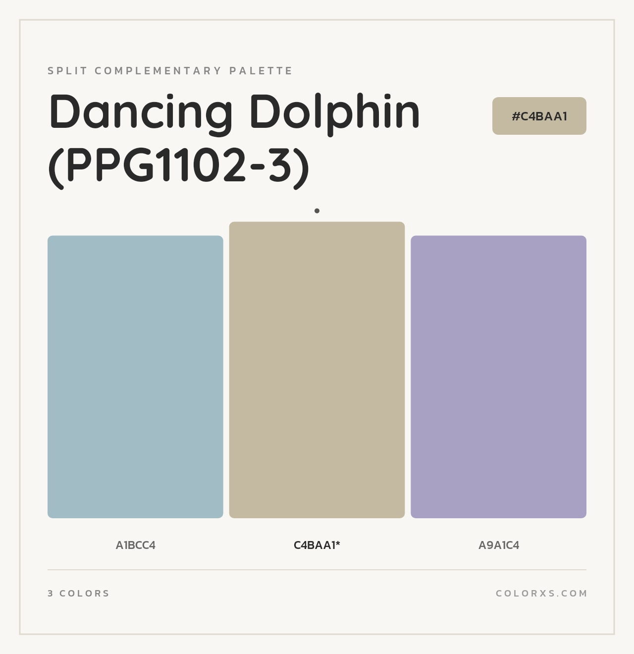 Dancing Dolphin (PPG1102-3) - Split-Complementary Color Palette
