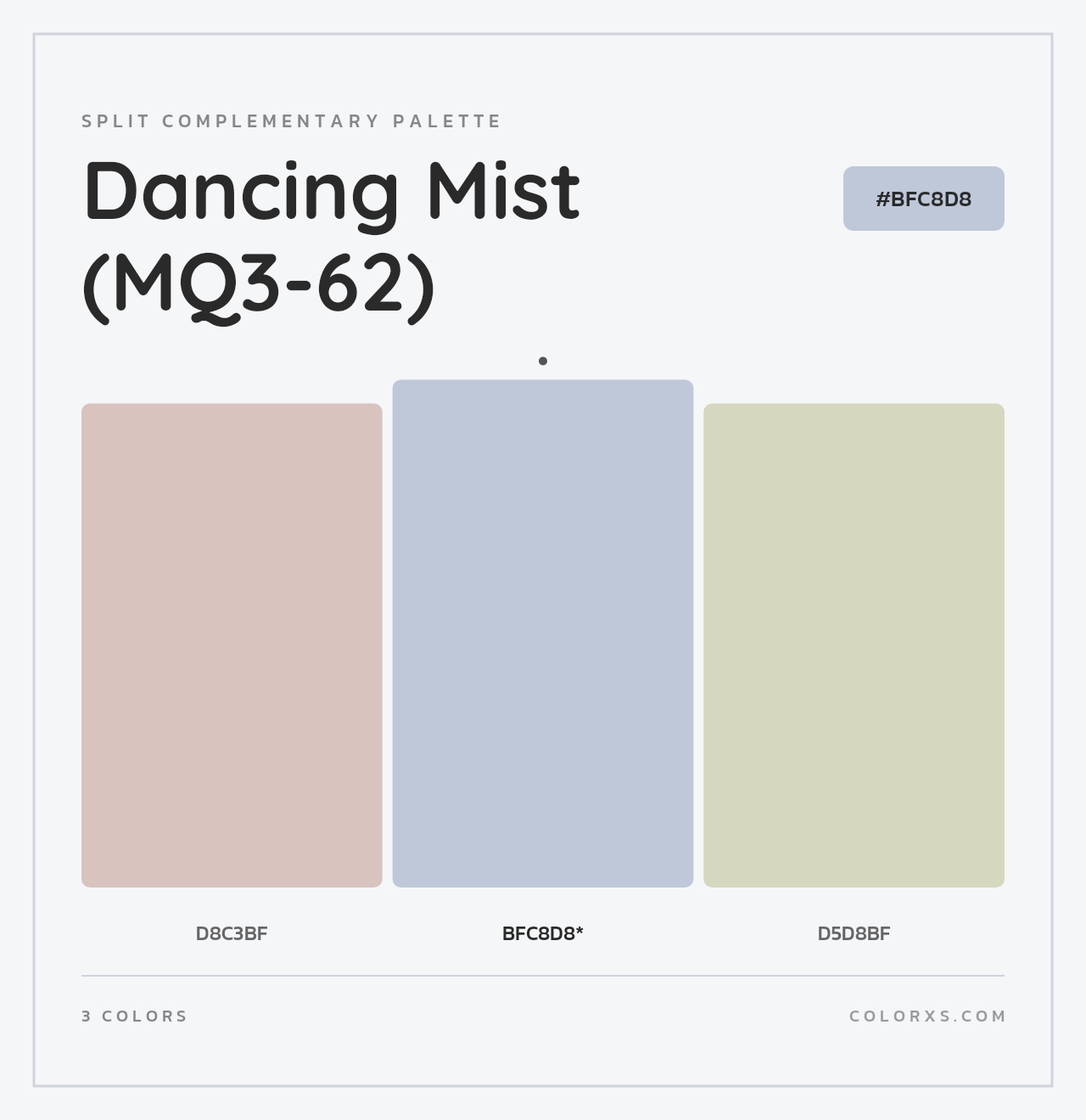 Dancing Mist (MQ3-62) - Split-Complementary Color Palette