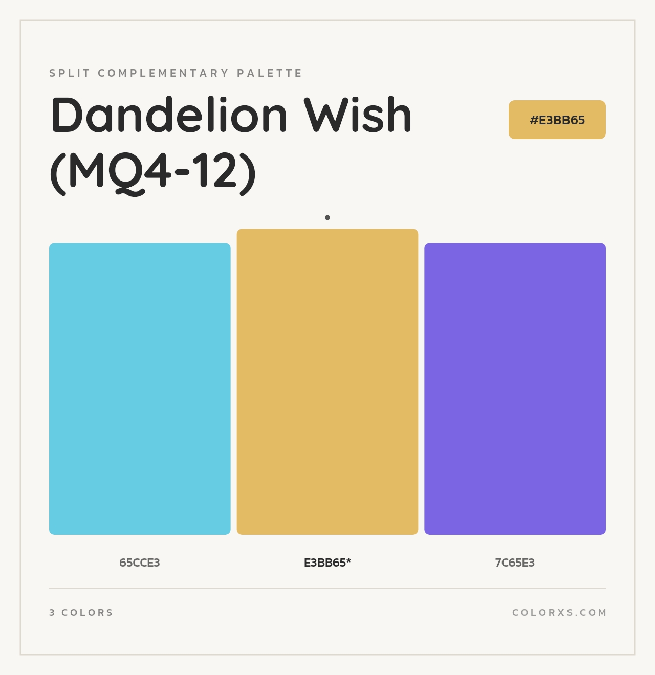 Dandelion Wish (MQ4-12) - Split-Complementary Color Palette