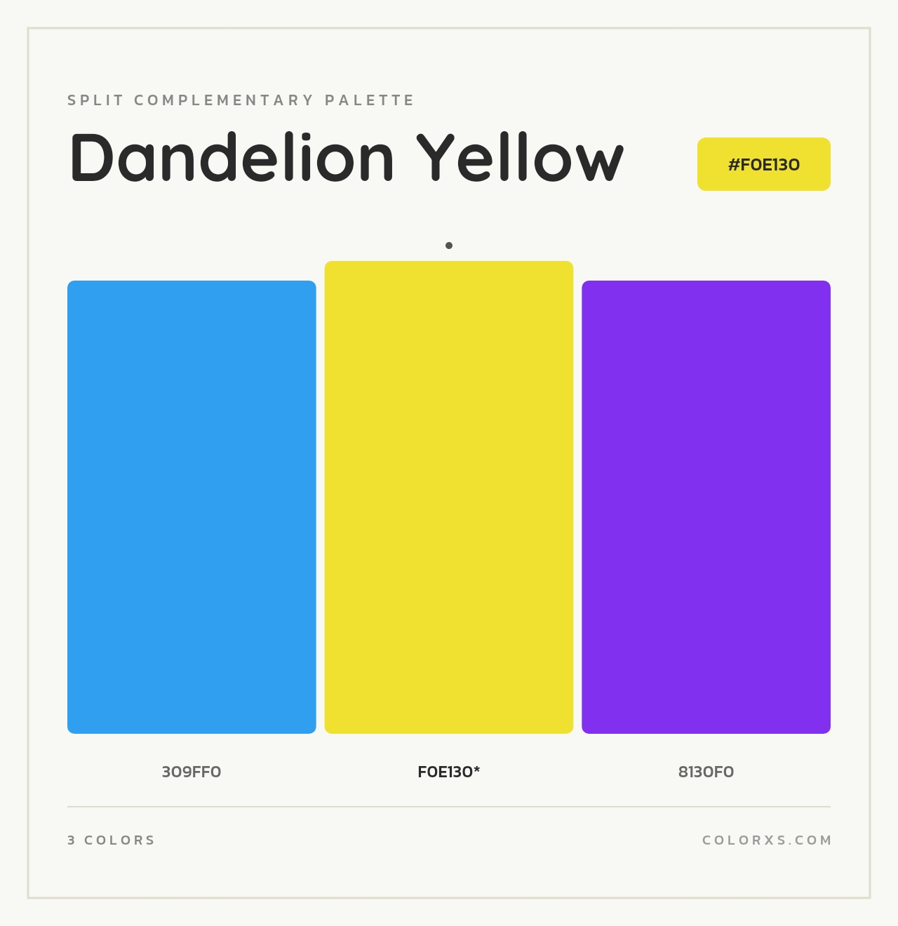 Dandelion Yellow - Split-Complementary Color Palette