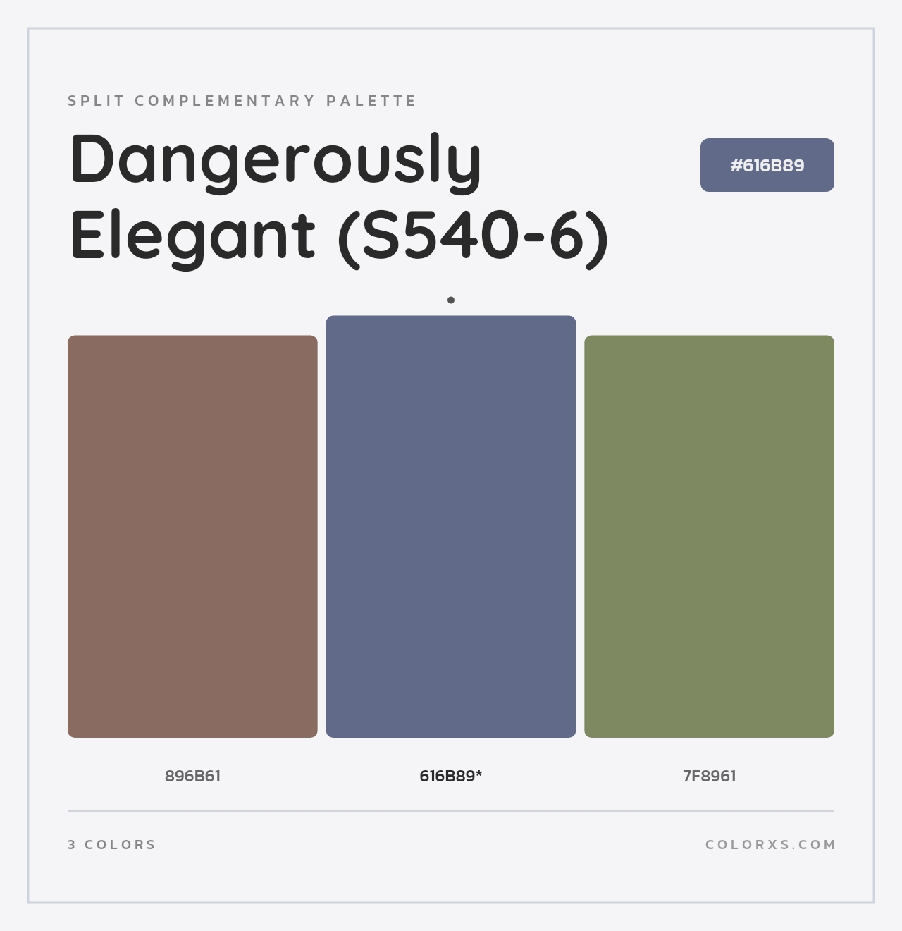 Dangerously Elegant (S540-6) - Split-Complementary Color Palette