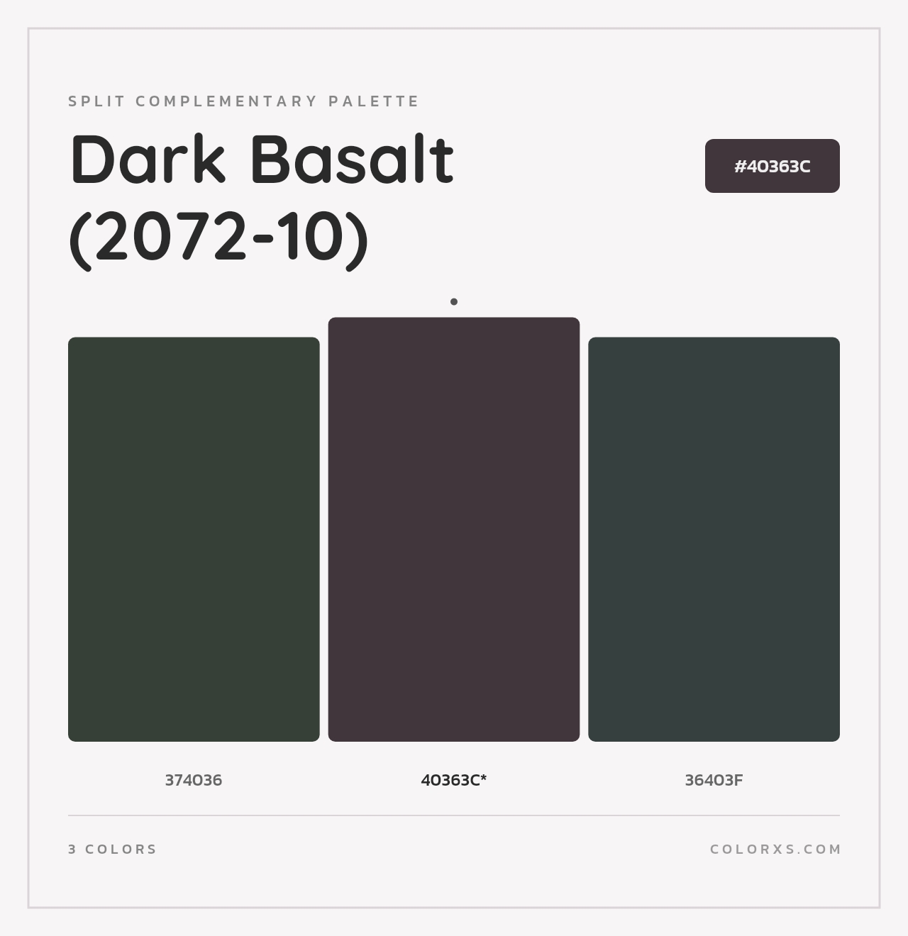 Dark Basalt (2072-10) - Split-Complementary Color Palette