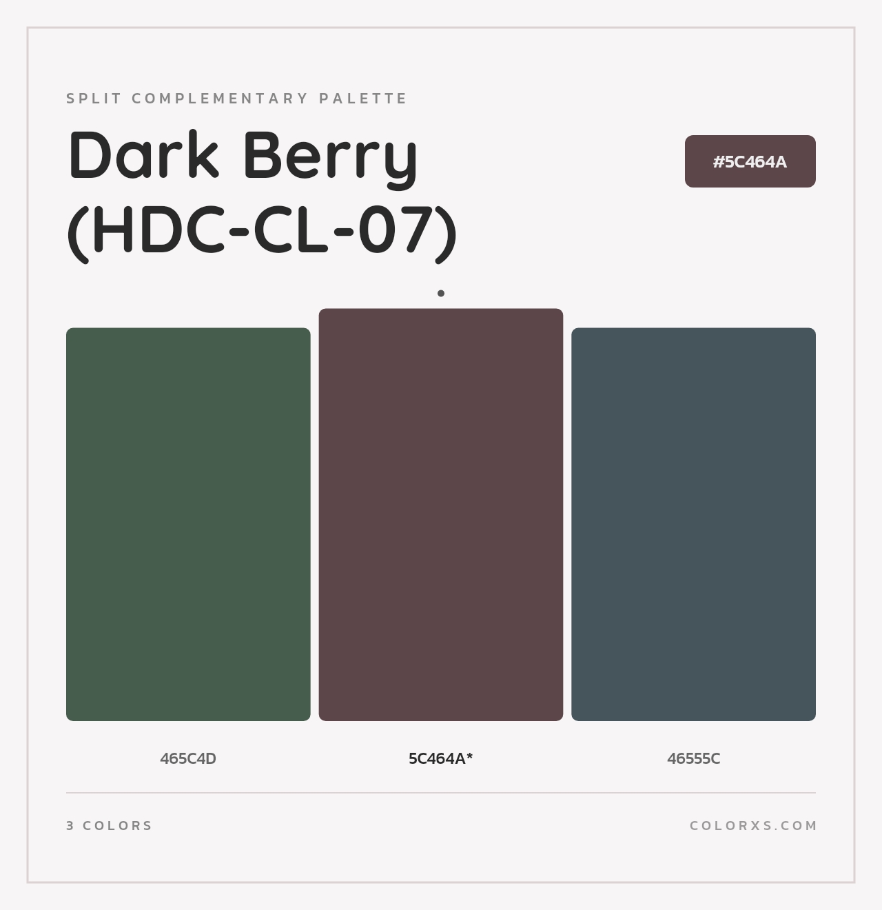 Dark Berry (HDC-CL-07) - Split-Complementary Color Palette
