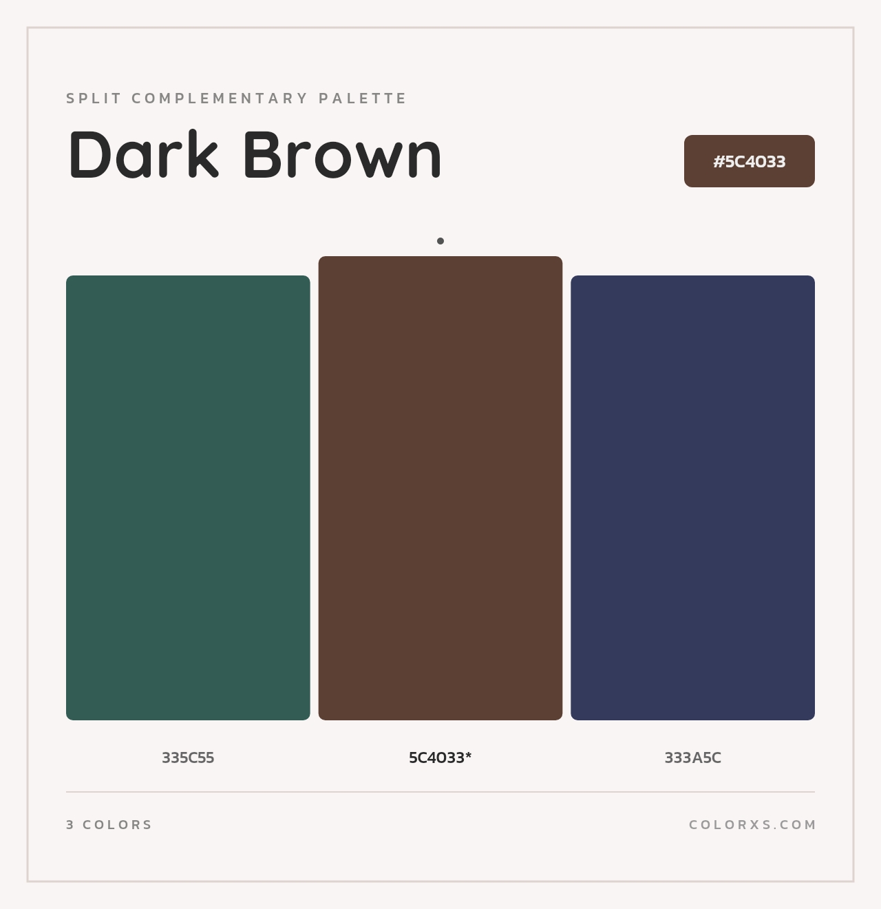 Dark Brown - Split-Complementary Color Palette