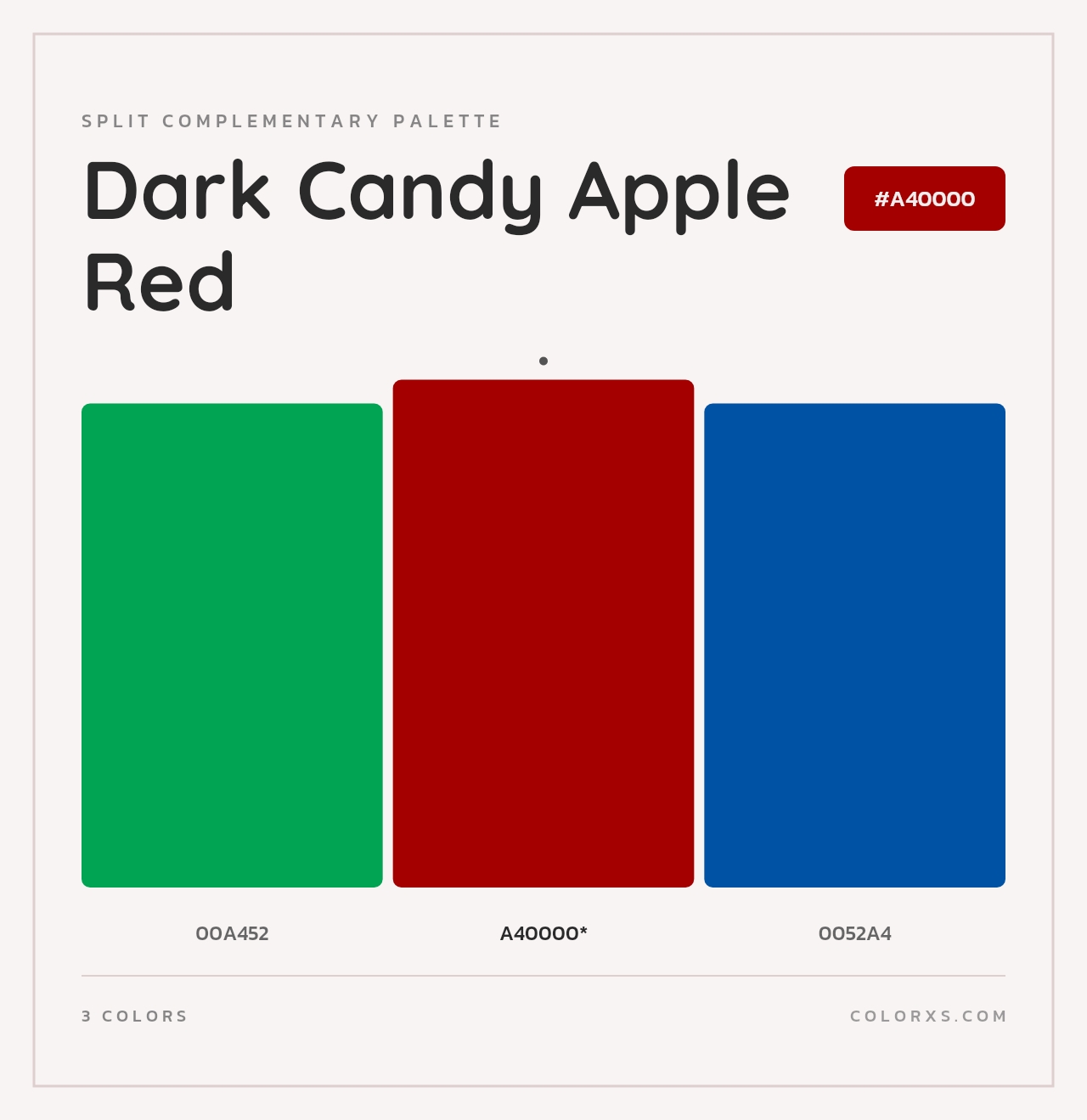 Dark Candy Apple Red - Split-Complementary Color Palette