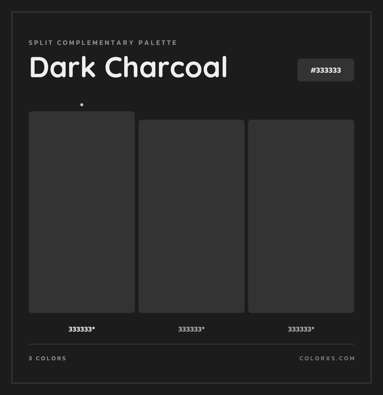 Dark Charcoal - Split-Complementary Color Palette