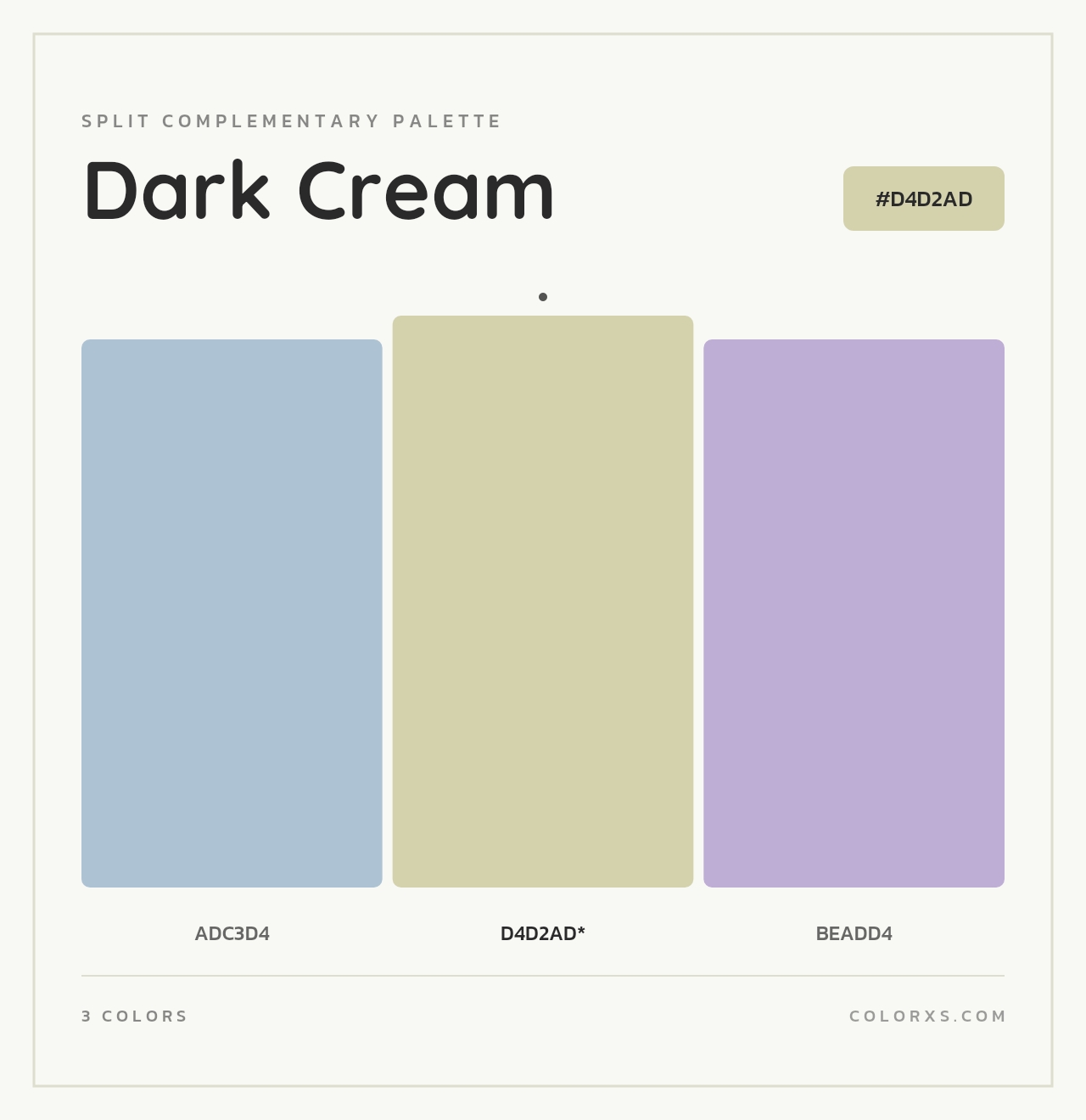 Dark Cream - Split-Complementary Color Palette