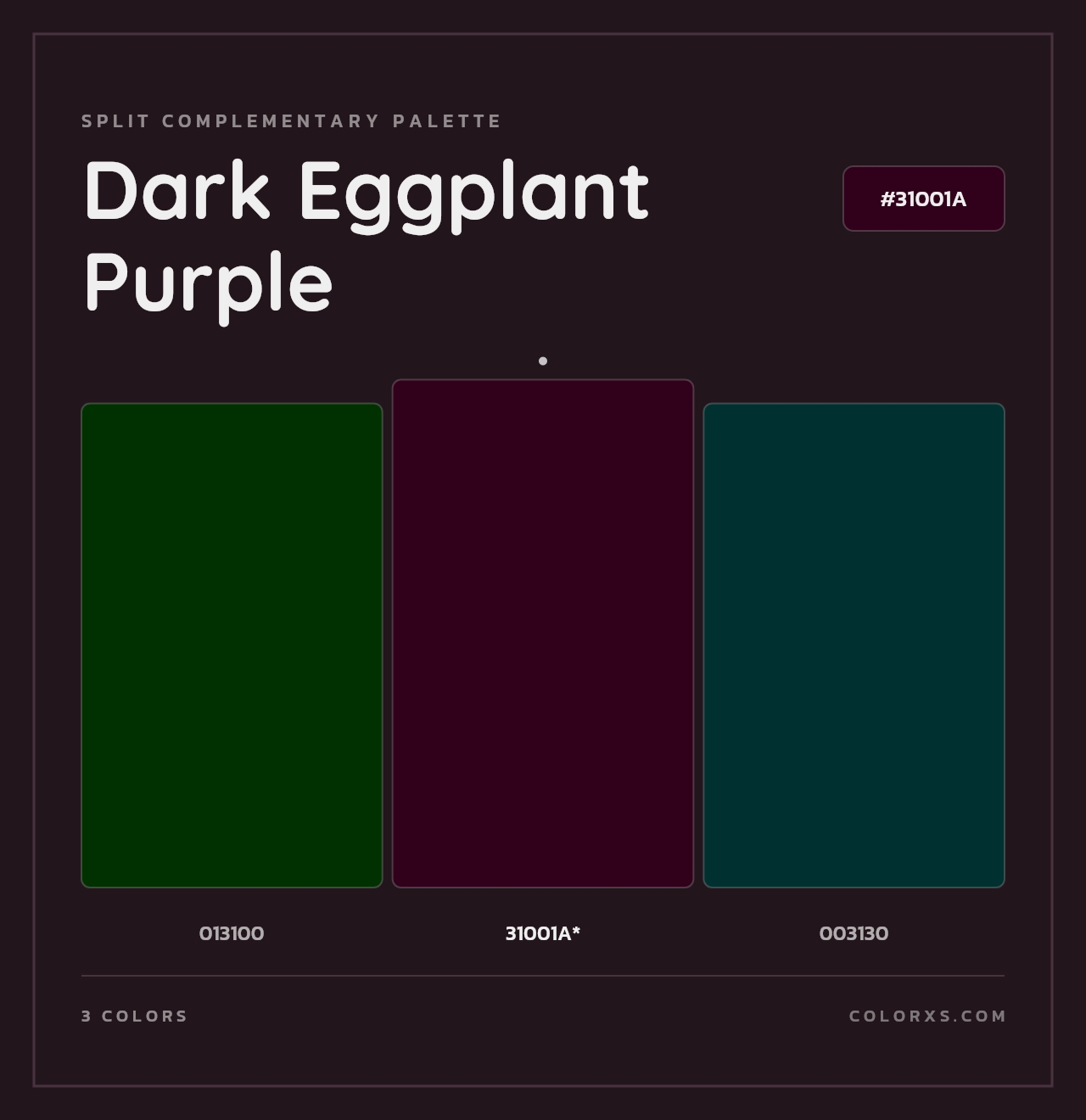 Dark Eggplant Purple - Split-Complementary Color Palette