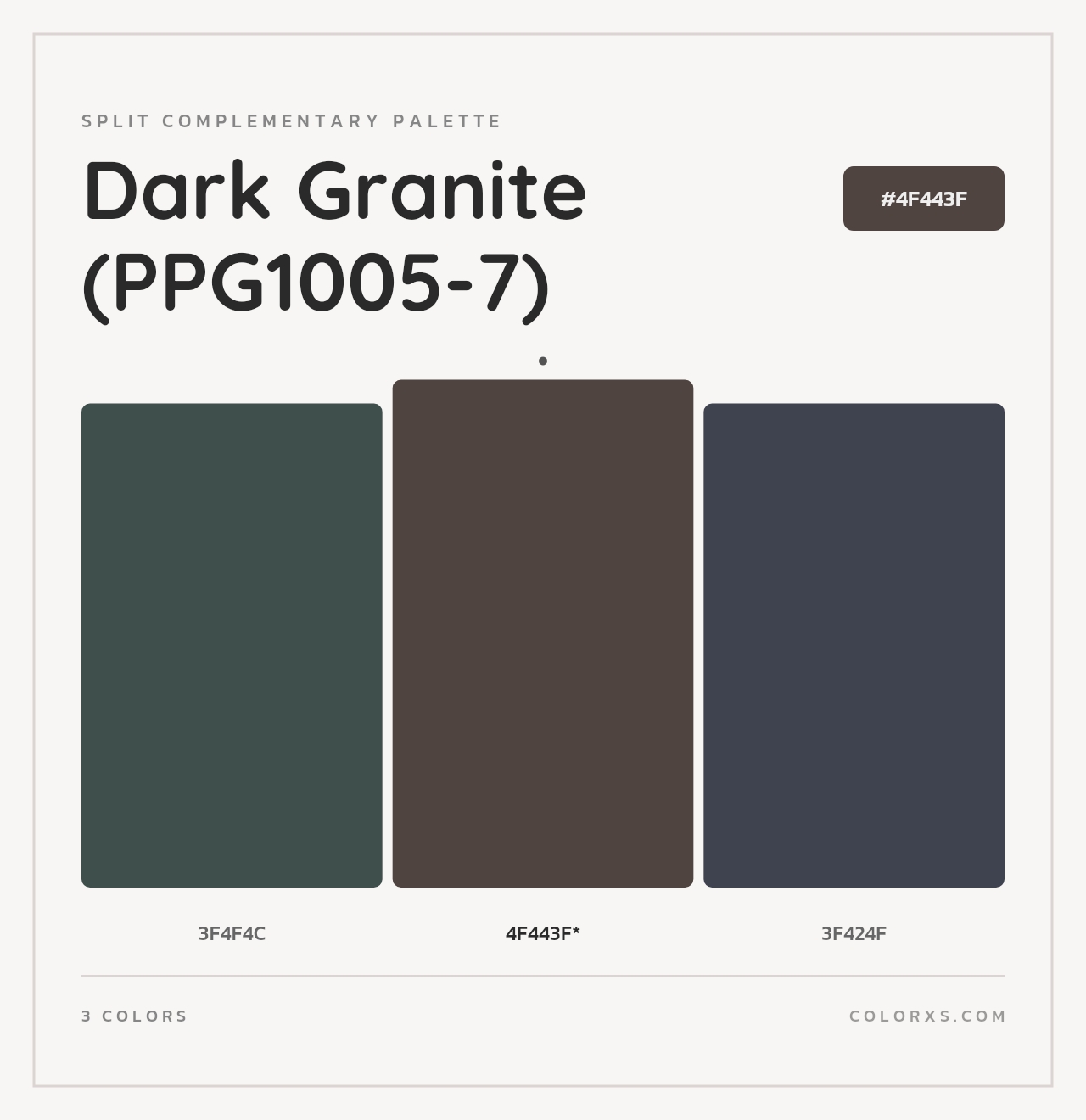 Dark Granite (PPG1005-7) - Split-Complementary Color Palette