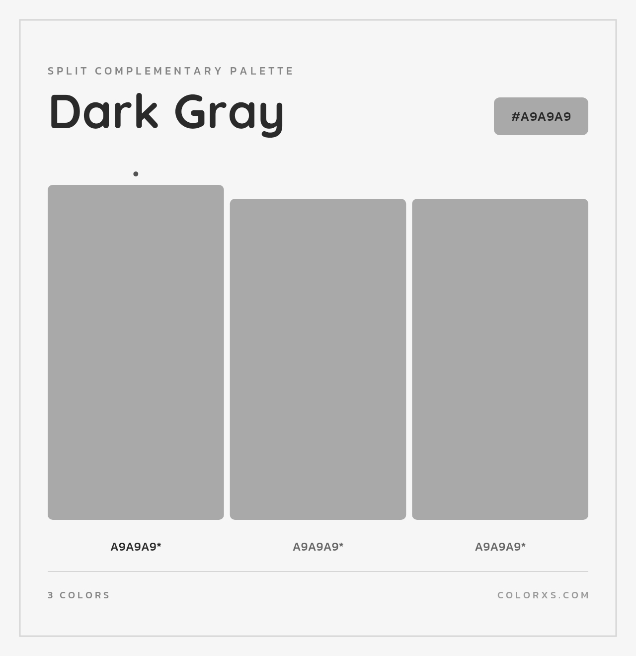 Dark Gray - Split-Complementary Color Palette