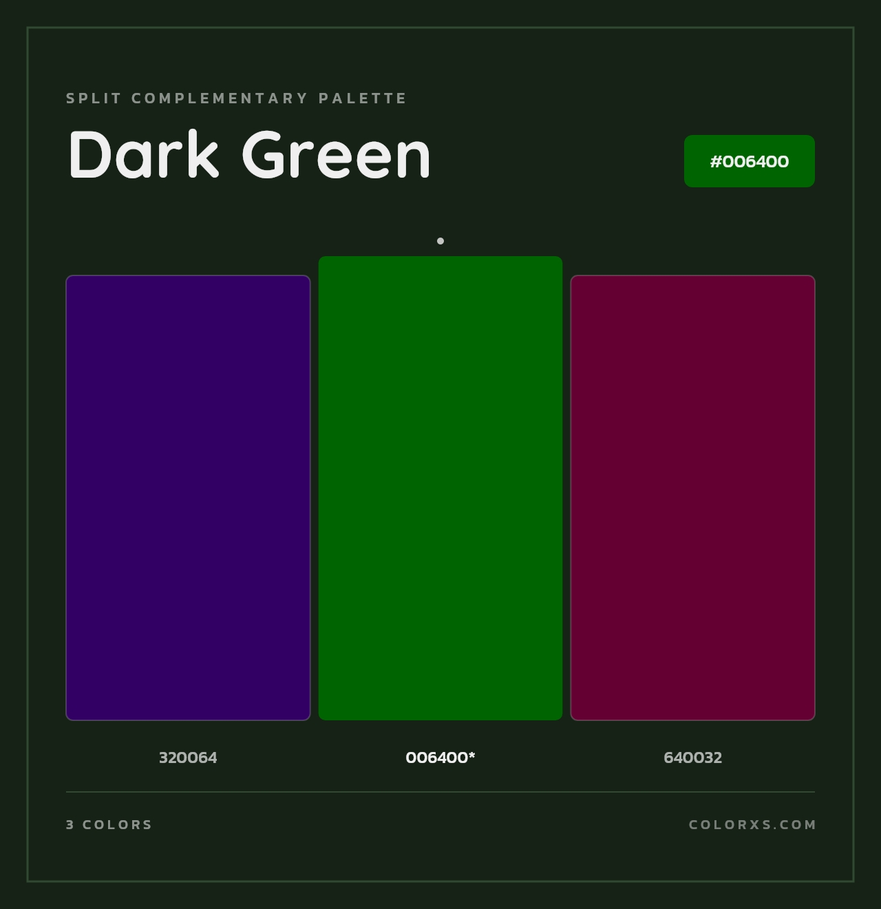Dark Green - Split-Complementary Color Palette