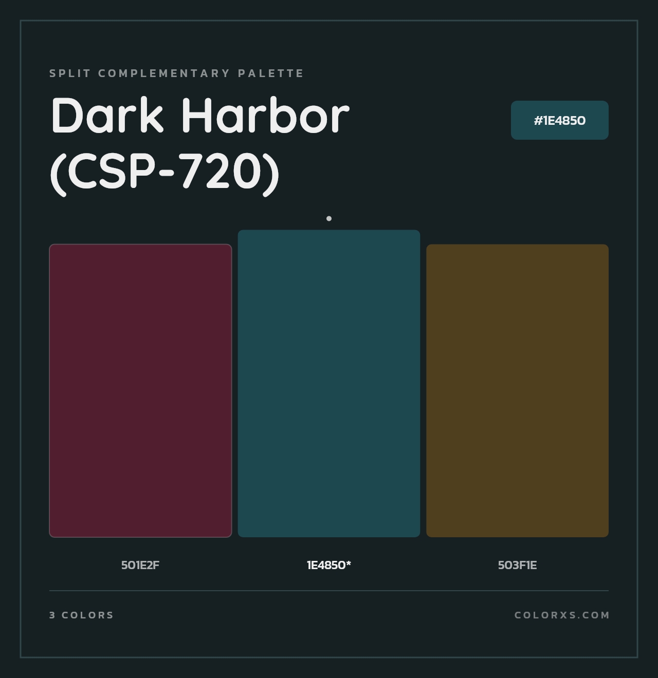 Dark Harbor (CSP-720) - Split-Complementary Color Palette