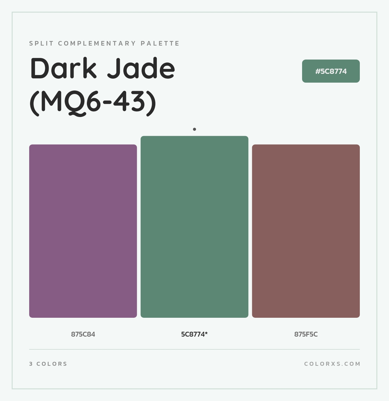 Dark Jade (MQ6-43) - Split-Complementary Color Palette