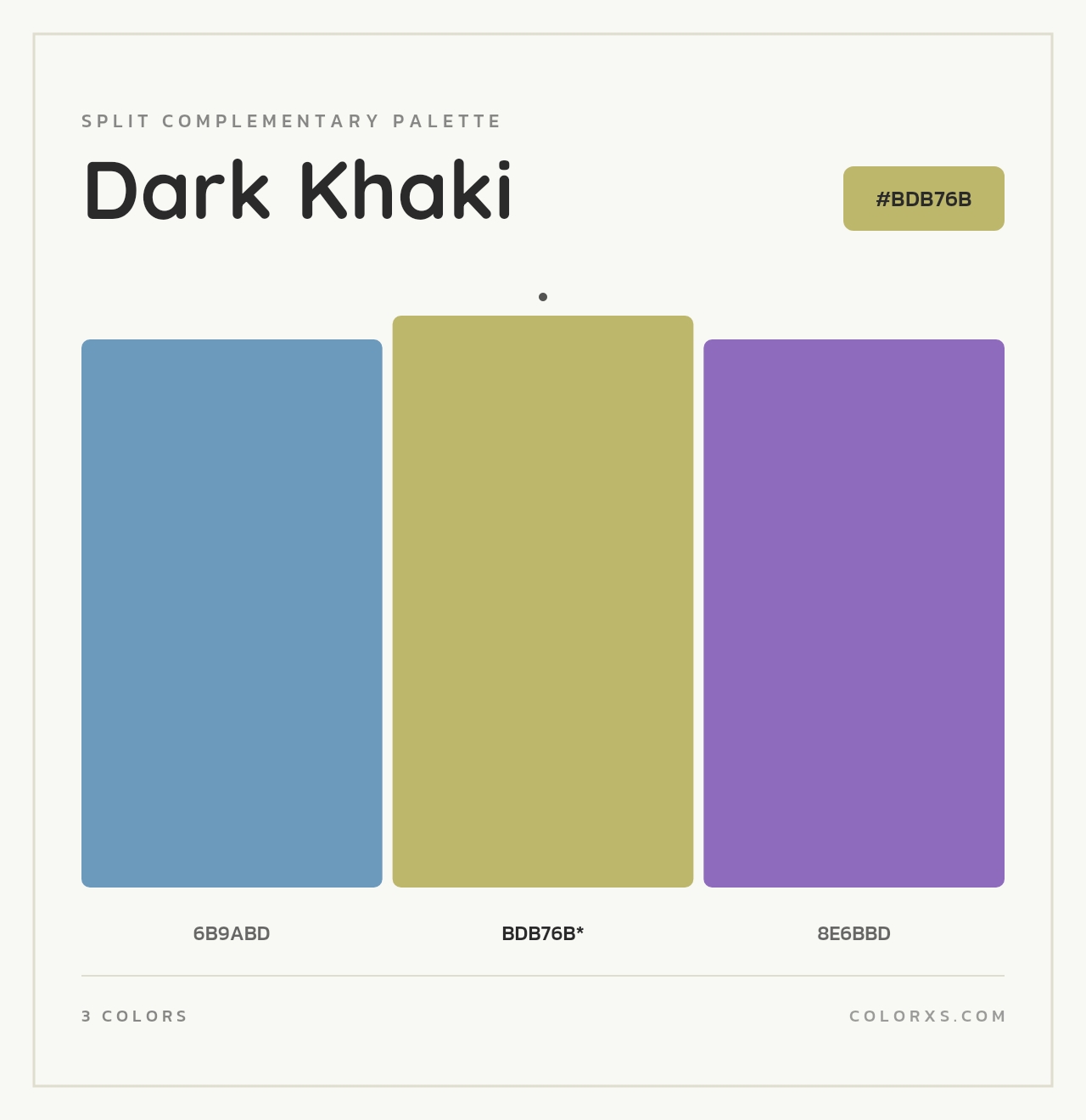 Dark Khaki - Split-Complementary Color Palette