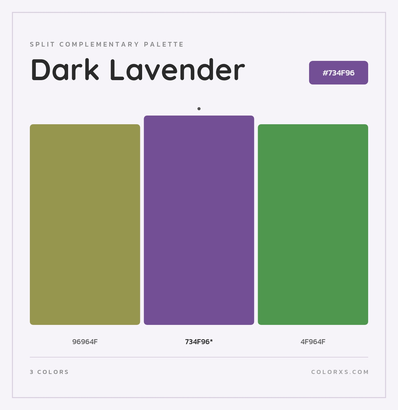 Dark Lavender - Split-Complementary Color Palette