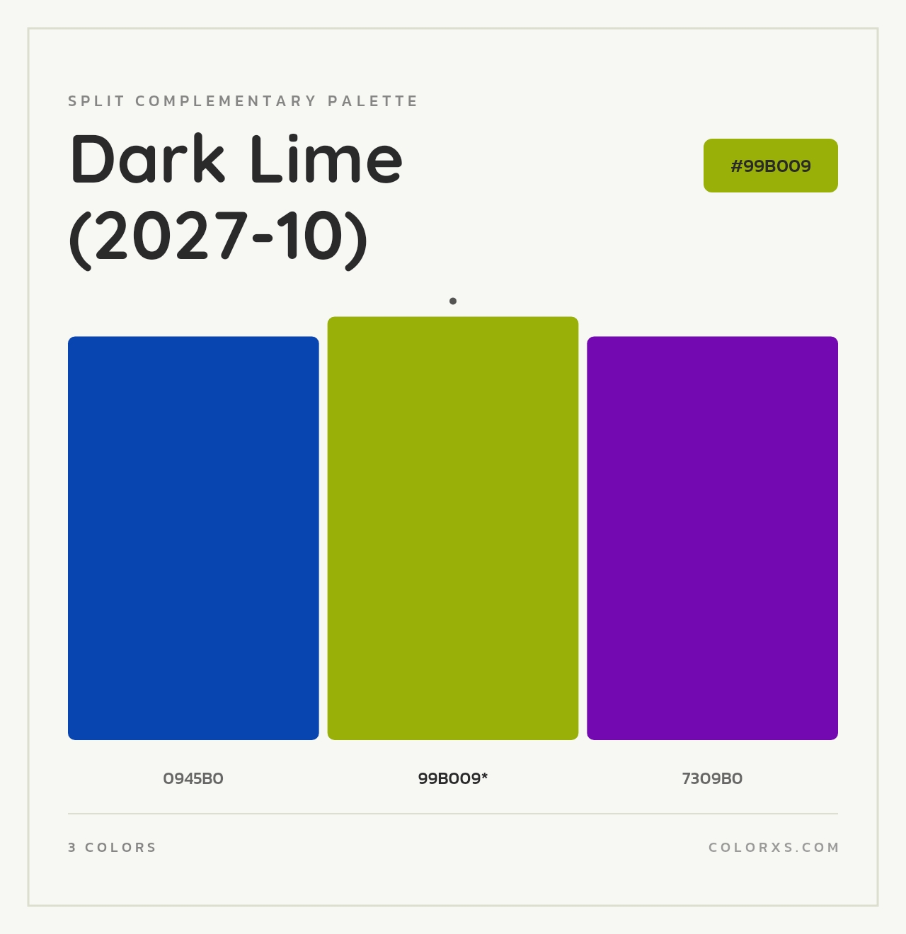 Dark Lime (2027-10) - Split-Complementary Color Palette