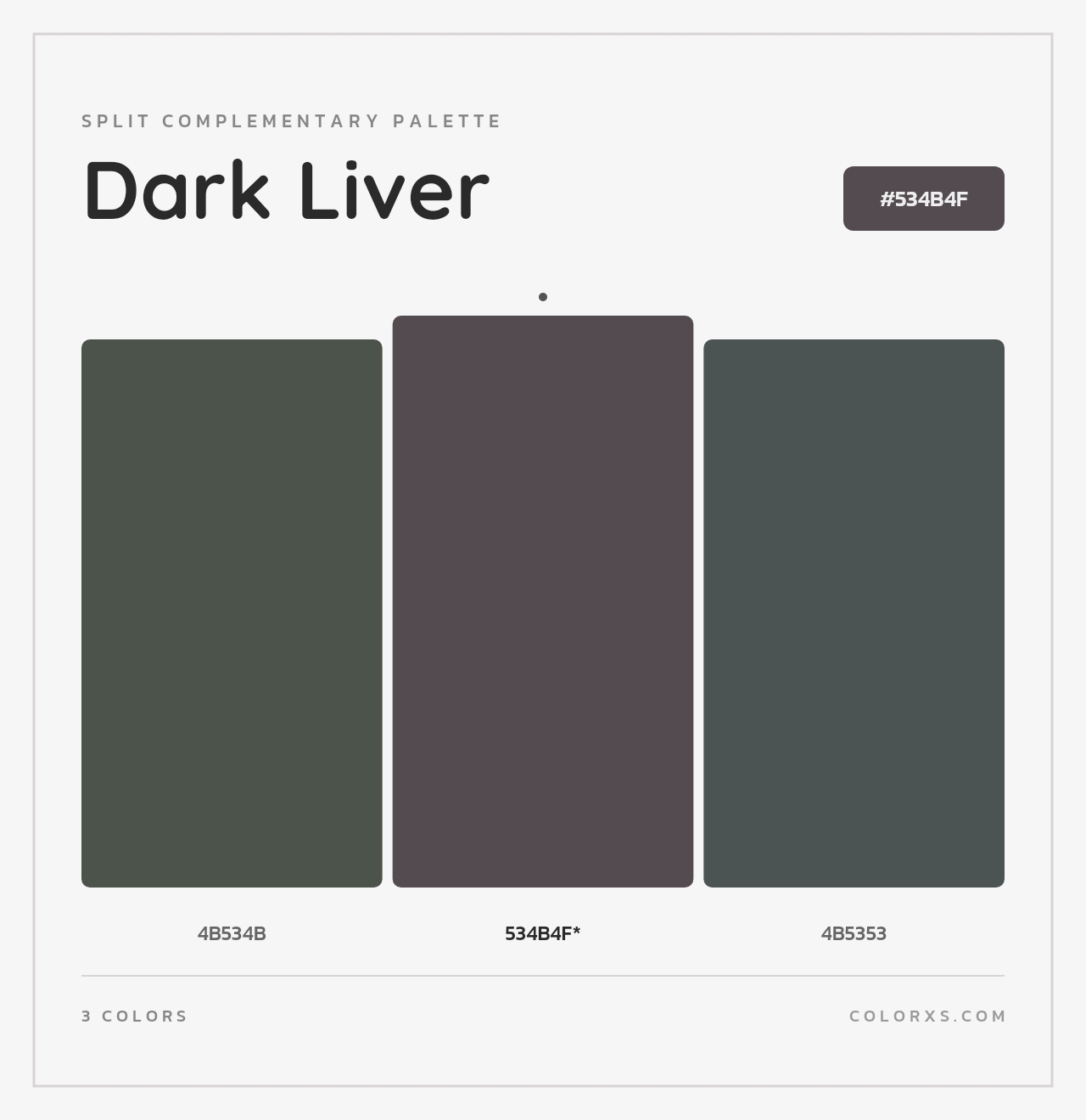 Dark Liver - Split-Complementary Color Palette