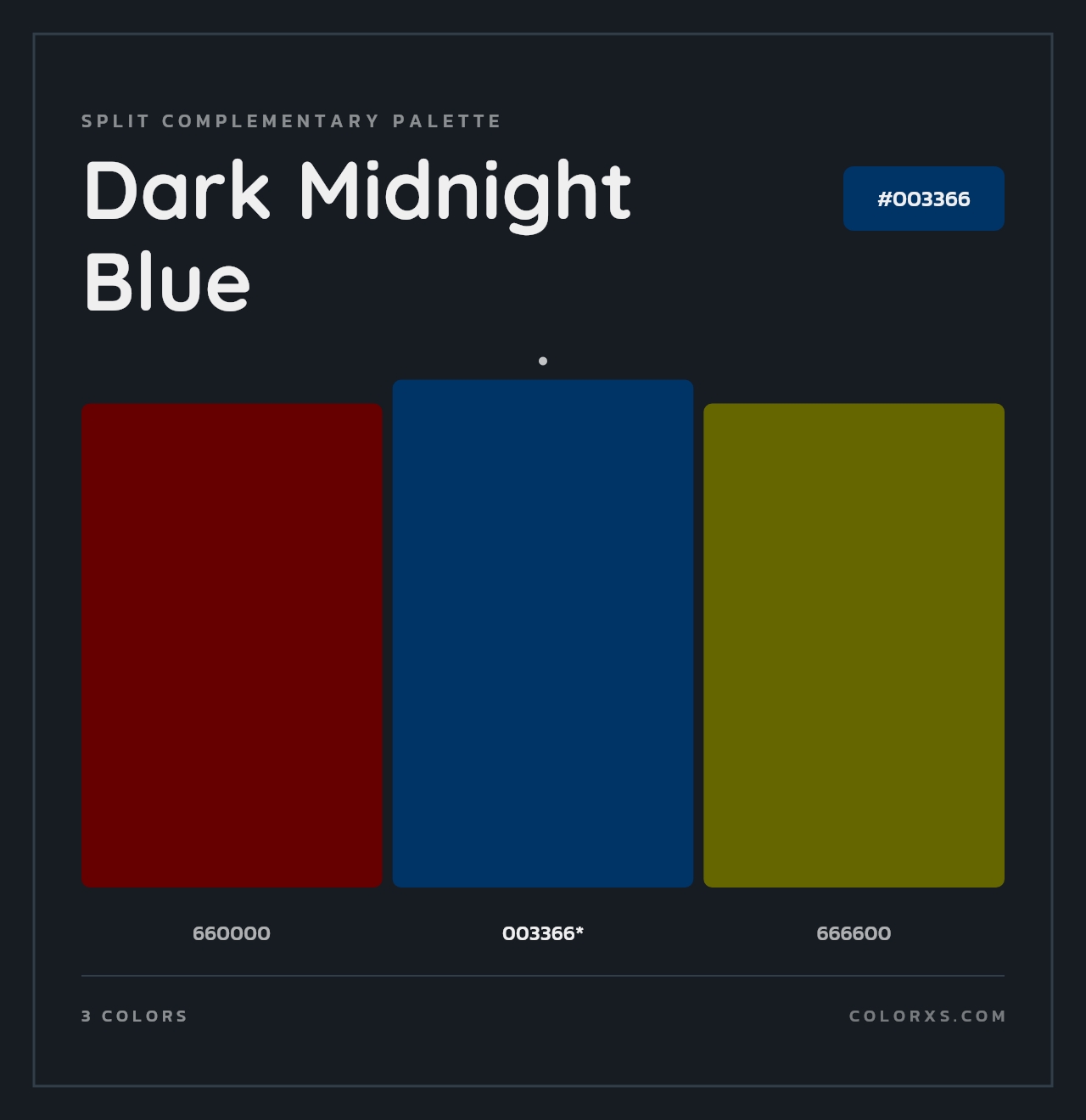 Dark Midnight Blue - Split-Complementary Color Palette