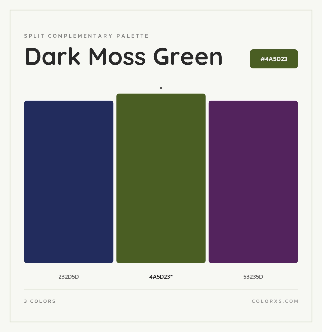 Dark Moss Green - Split-Complementary Color Palette
