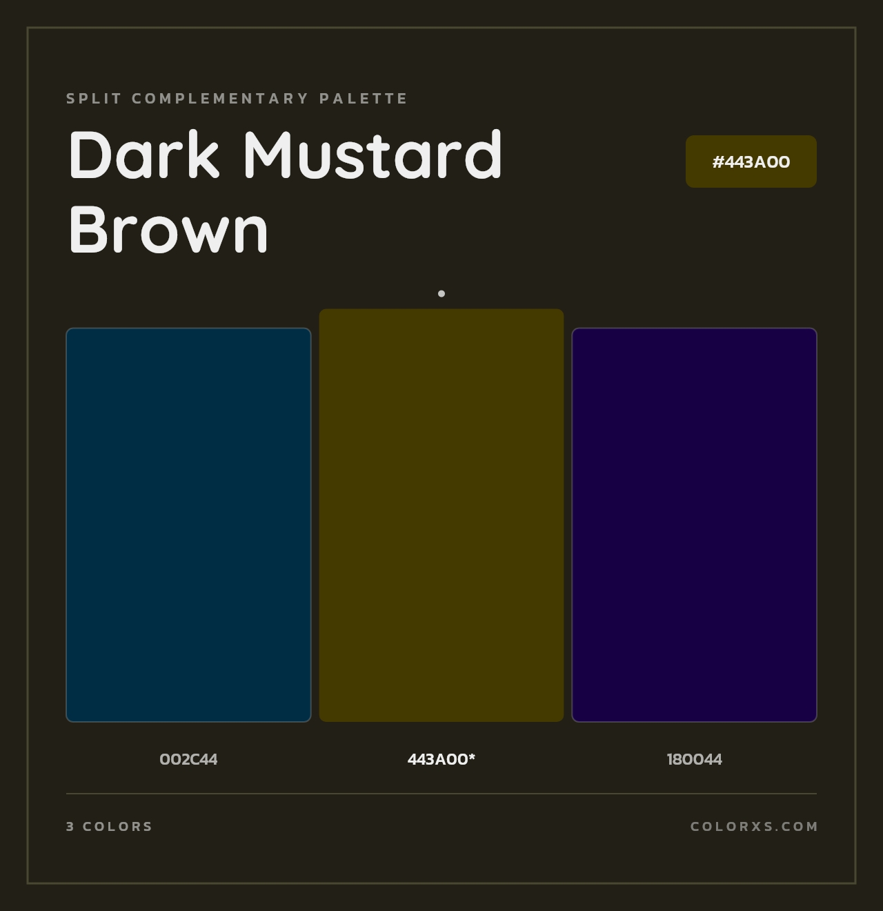Dark Mustard Brown - Split-Complementary Color Palette