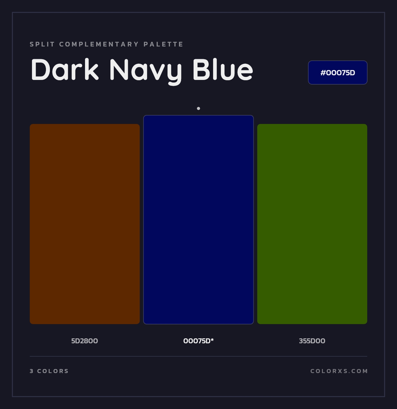 Dark Navy Blue - Split-Complementary Color Palette