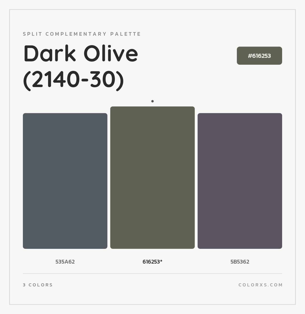 Dark Olive (2140-30) - Split-Complementary Color Palette