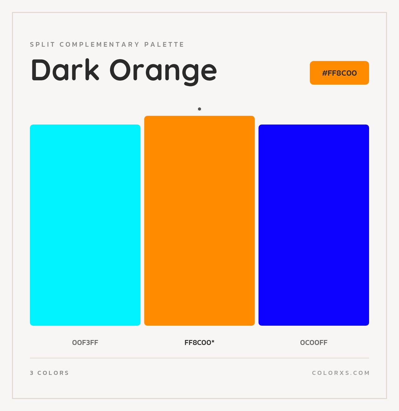 Dark Orange - Split-Complementary Color Palette