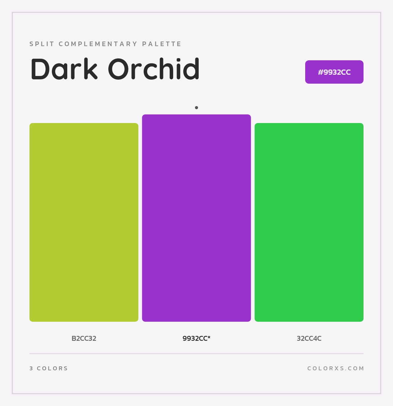 Dark Orchid - Split-Complementary Color Palette